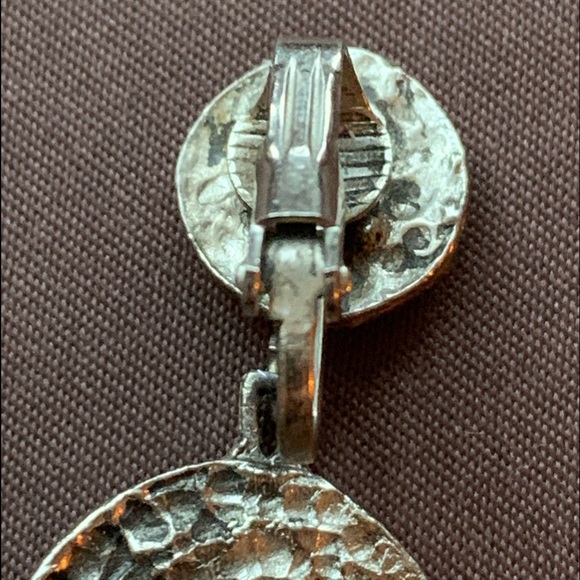 Apollo Greek Roman Simulated Coin Silver Tone Clip On Earrings Jewelry - Picture 8 of 10